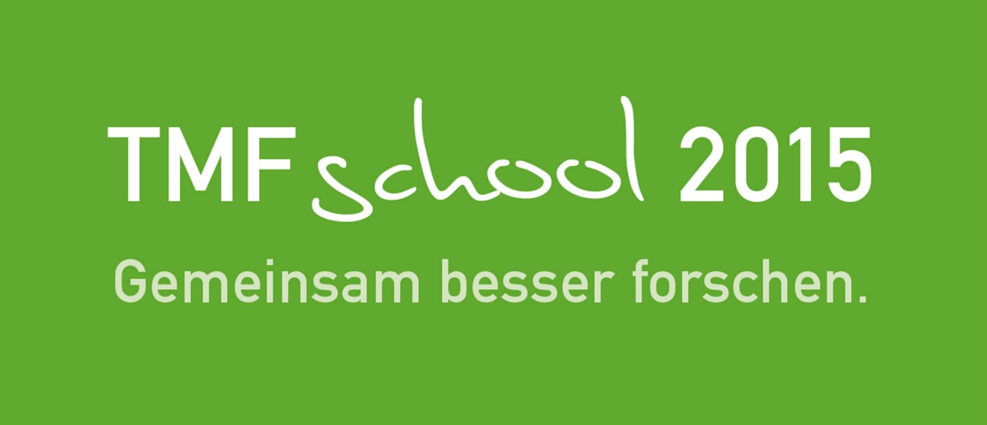 Das Logo der TMF-School 2015 mit dem Text: Gemeinsam besser forschen
