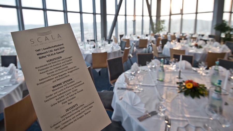 Abendessen Speisekarte Scala Turm TMF Jahreskongress 2014
