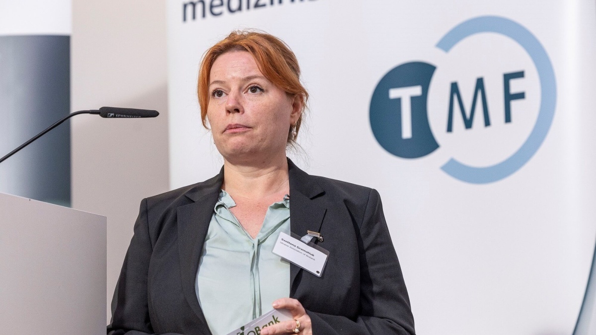 Svetlana Gramatiuk auf dem Biobanken-Symposium 2023