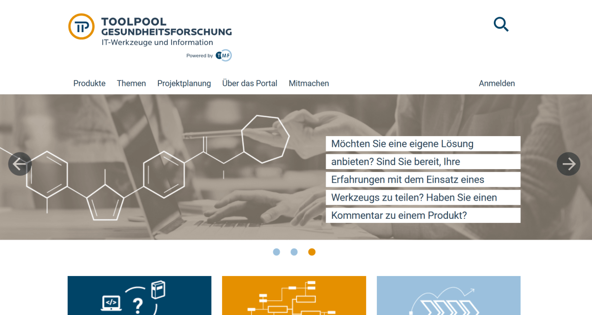 Website Toolpool Gesundheitsforschung 