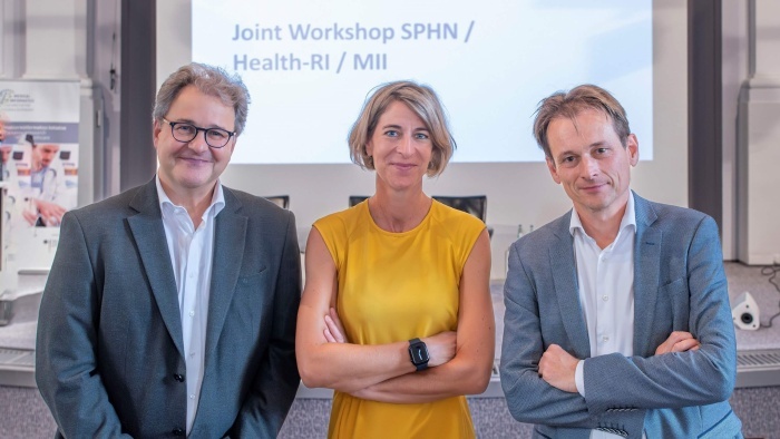Sebastian C. Semler, Dr. Katrin Crameri und Dr. Jan-Willem Boiten bei einem gemeinsamen Workshop zum EHDS