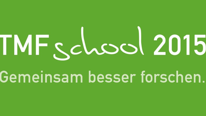Das Logo der TMF-School 2015 mit dem Text: Gemeinsam besser forschen